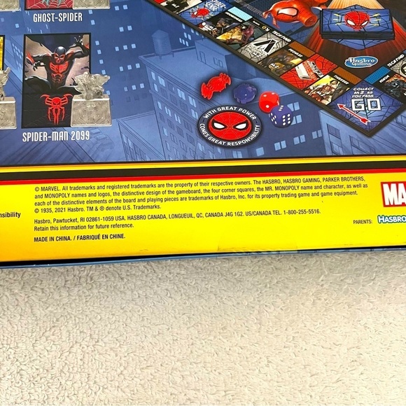 New Monopoly Marvel Spider-Man Edition Board Game Hasbro 2021 Game Day, Fun Day - Picture 6 of 7